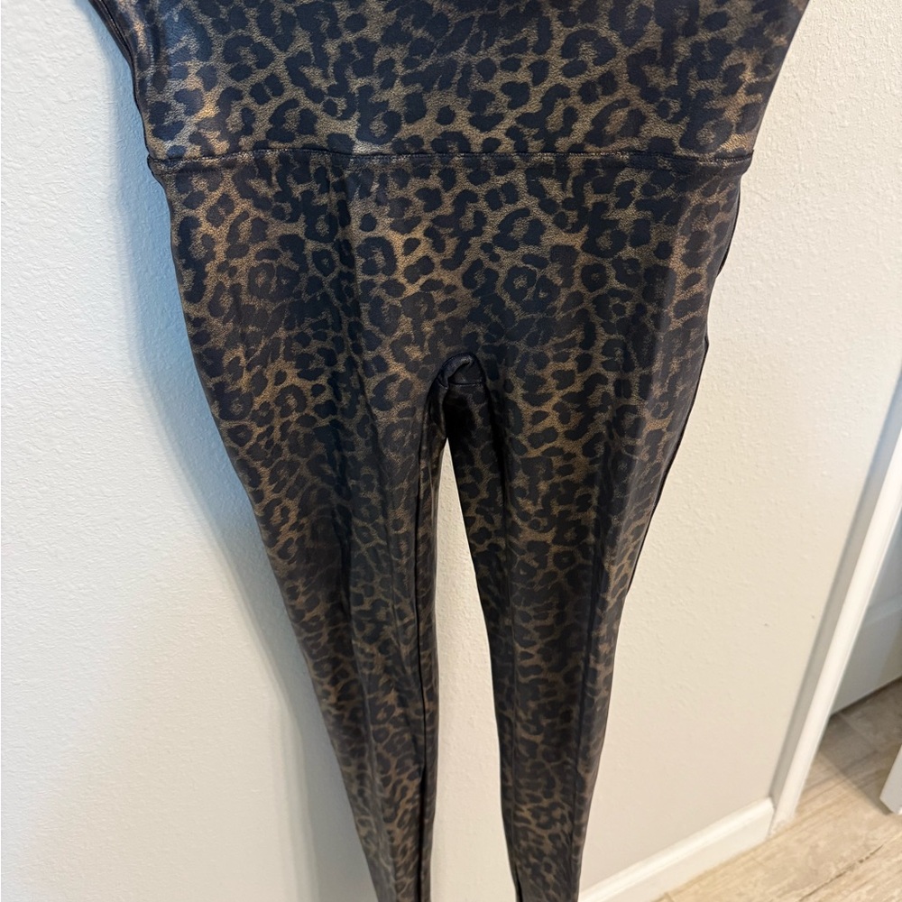 SPANX Animal Print Leggings - Black and Brown
